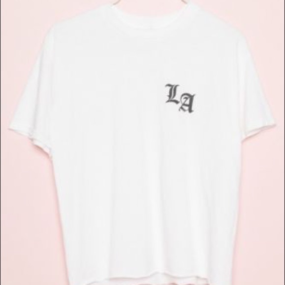 NWOT Made in LA Aleena White Black Graphic Tee - Picture 8 of 8